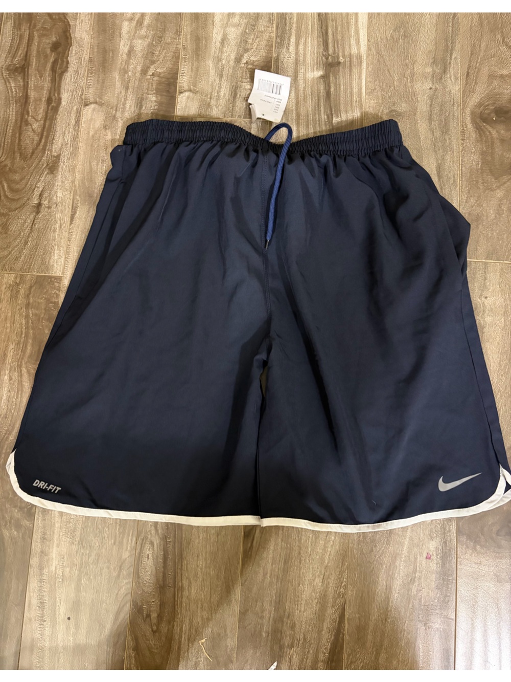 Nike Navy Athletic Dri-FIT Shorts with White Trim, Mens XXL
